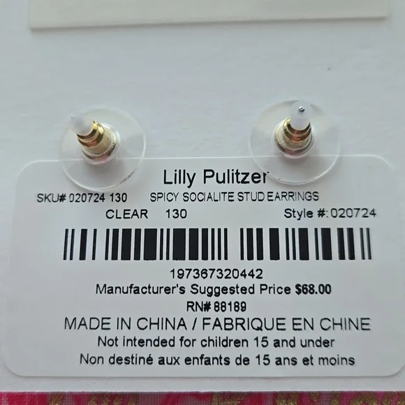Lilly Pulitzer Spicy Socialite Stud Earrings - Picture 6 of 6